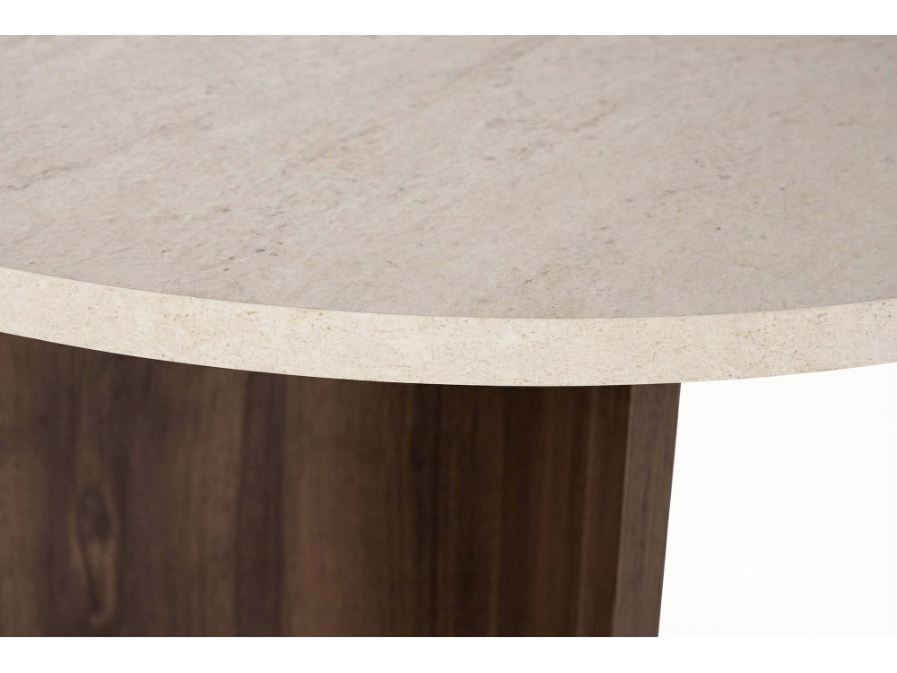 Tavolo da pranzo in legno "Virella" - 120 x 120 x 75 cm - Travertino