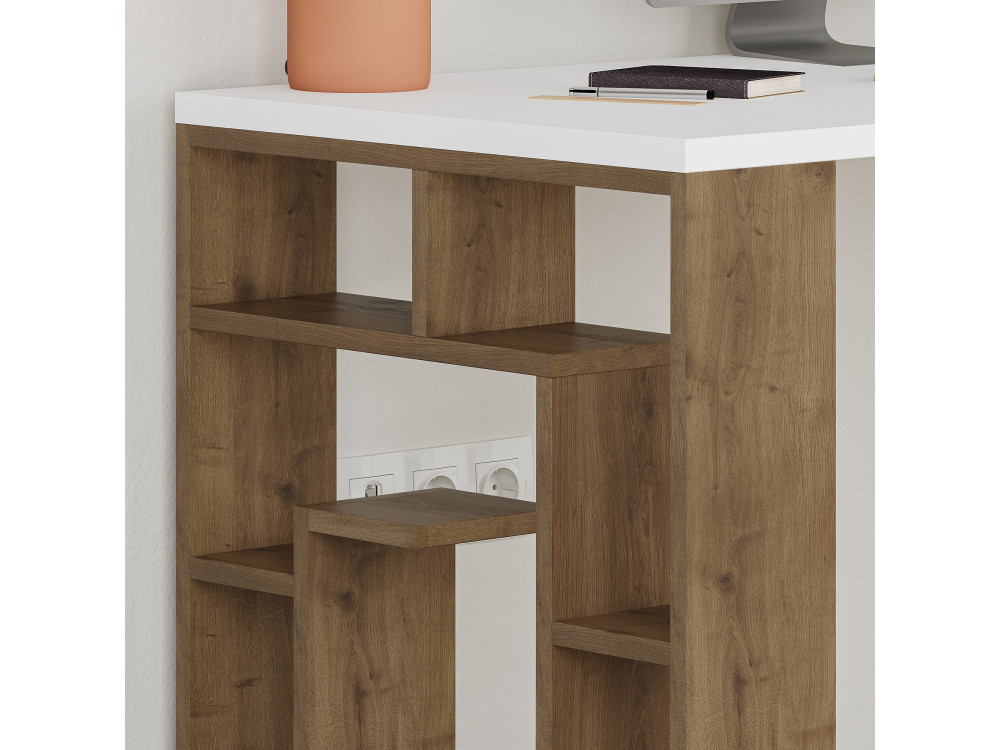 Scrivania in legno "Maze" 140 x 60 x 75 cm - Bianco