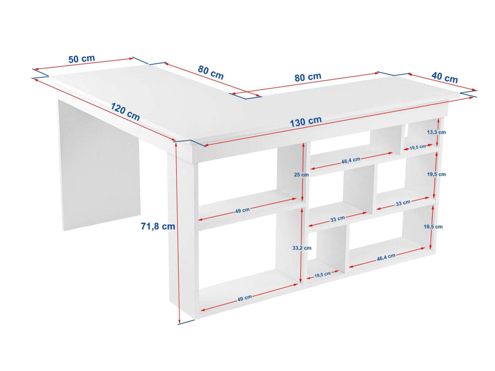 Scrivania in legno "Vesper" 130 x 120 x 72 cm - Noce