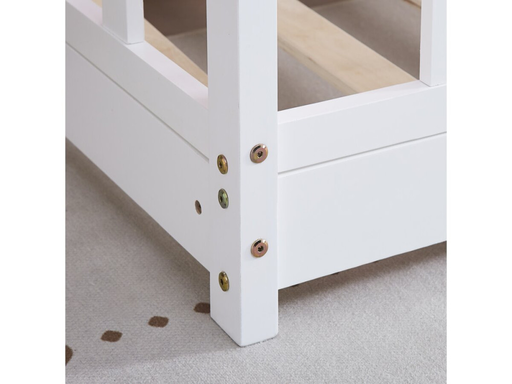 Letto a capanna in legno "Charlotte" - Bianco - 80 x 160 cm
