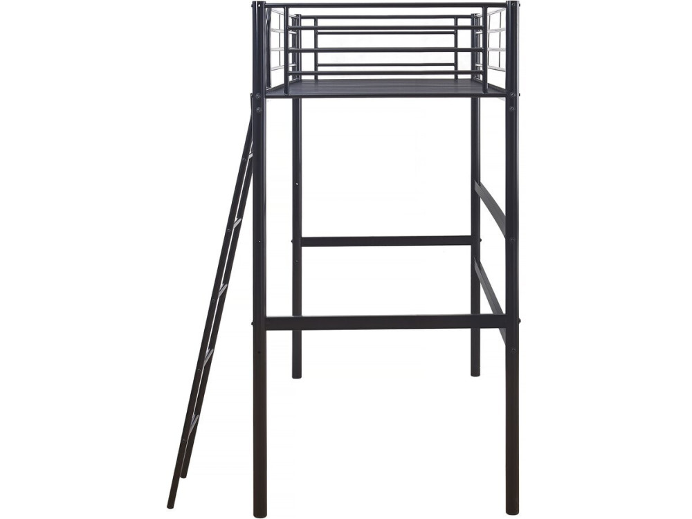 Letto a soppalco in metallo "Alora" - 90 x 190 cm - Nero