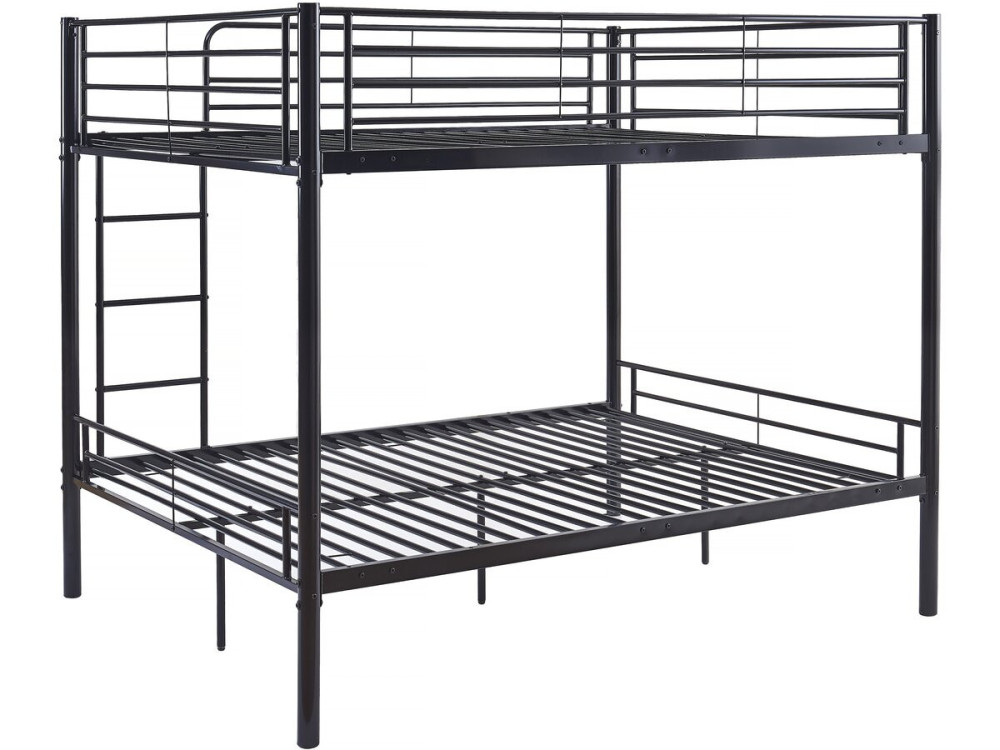 Letto a castello doppio "Adam" - Rete inclusa - 140 x 190 cm - Nero