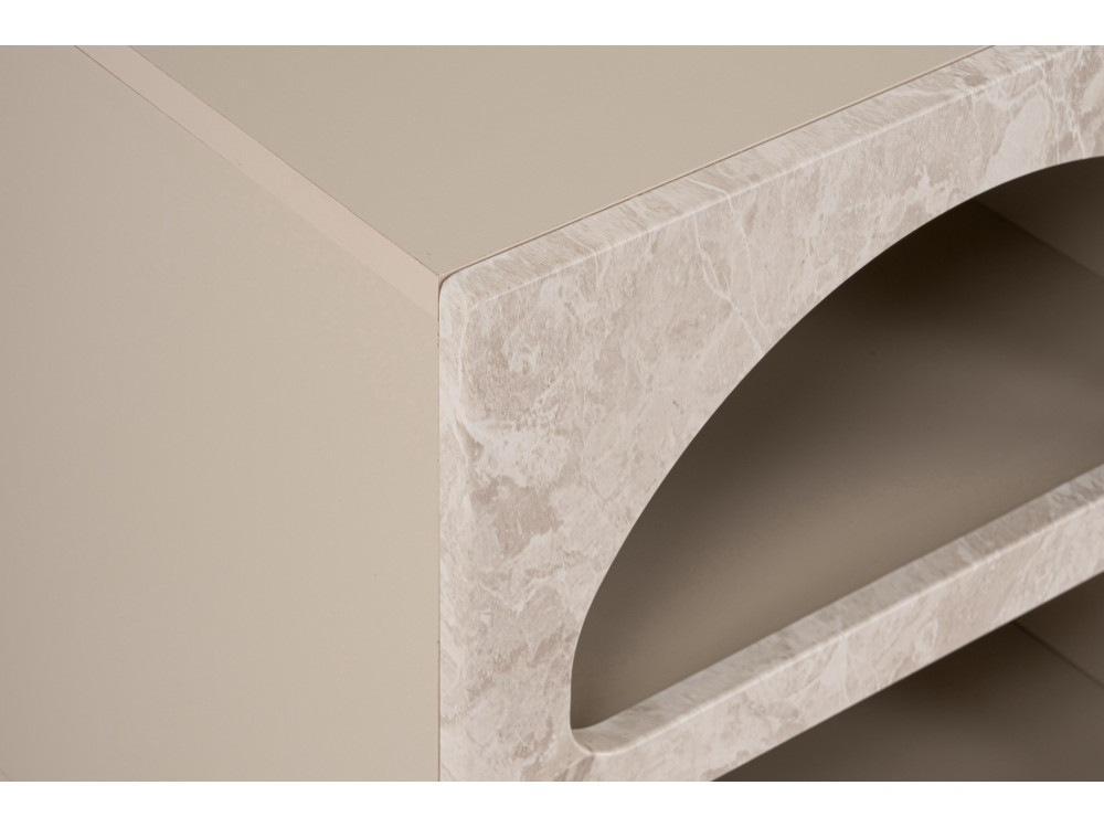 Comodino in legno "Lorin" 50 x 40 x 50 cm - marmo travertino