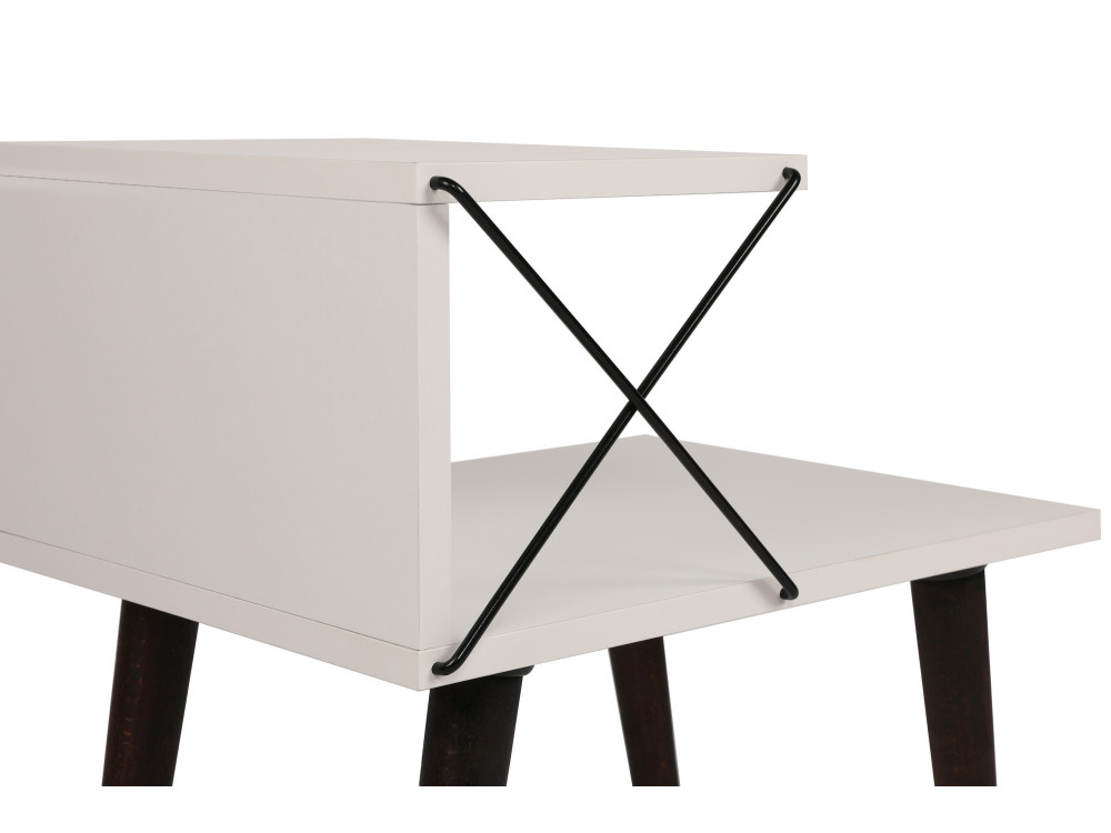 Comodino in legno "Cross" 50 x 40 x 55 cm - Bianco