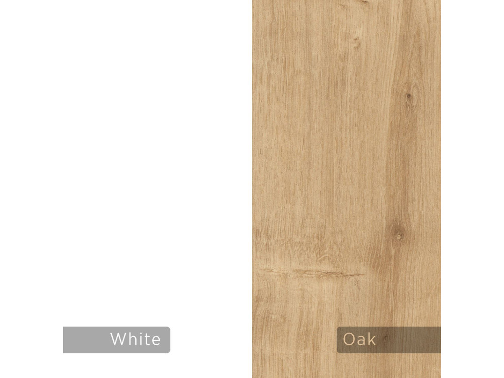 Comodino in legno "Onda" - 38 x 31 x 18 cm - Bianco