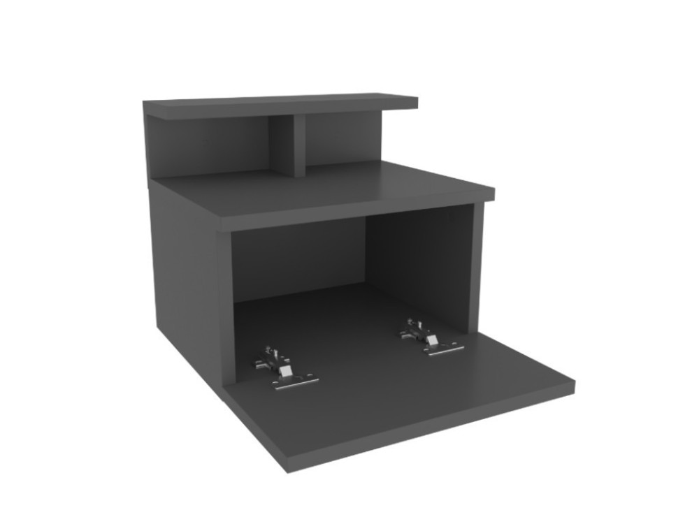 Comodino a parete in legno "Alice" - 40 x 32 x 35 cm - Grigio antracite