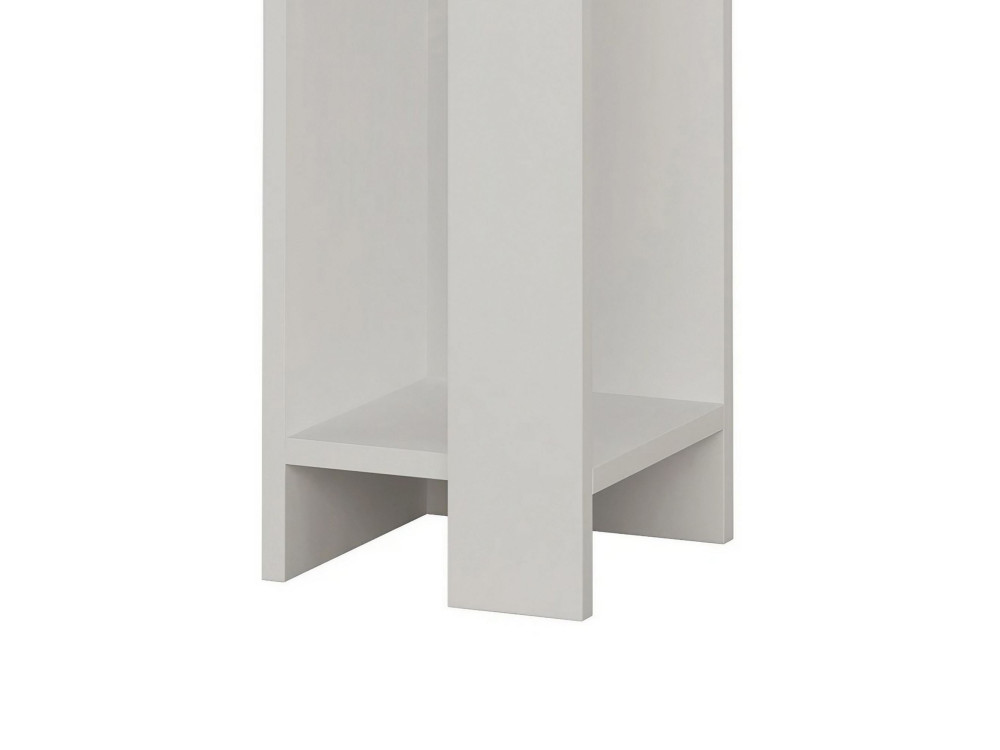 Comodino in legno "Elos Left" - 25 x 27 x 60 cm - Bianco