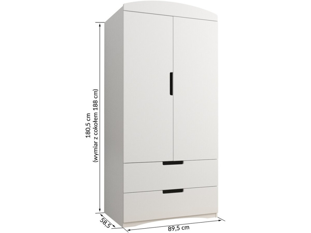 Armadio per bambini "Classic" - 175,5 x 90 x 52 cm - Bianco