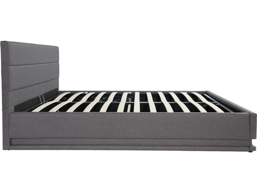 Letto LED con contenitore "Anastasia" - 180 x 200 - Grigio scuro