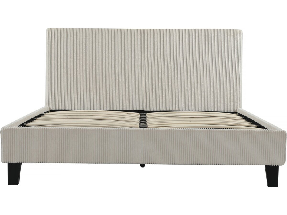 Letto matrimoniale in velluto a coste "Ambre" - 140 x 190 - Beige
