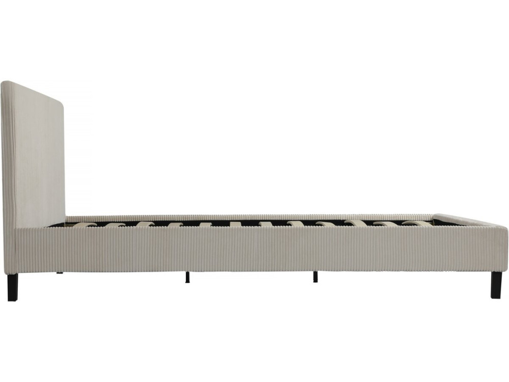 Letto matrimoniale in velluto a coste "Ambre" - 140 x 190 - Beige