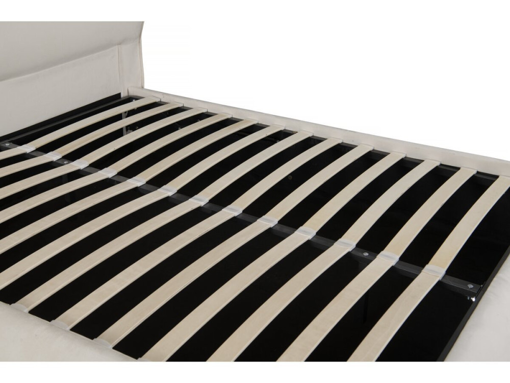 Letto matrimoniale con contenitore in velluto "Chamonix" - 160 x 200 cm - Beige