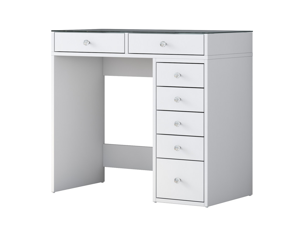 Comodino "Soma" con cassetti in legno incorporati - 90 x 44 x 80 cm - Bianco