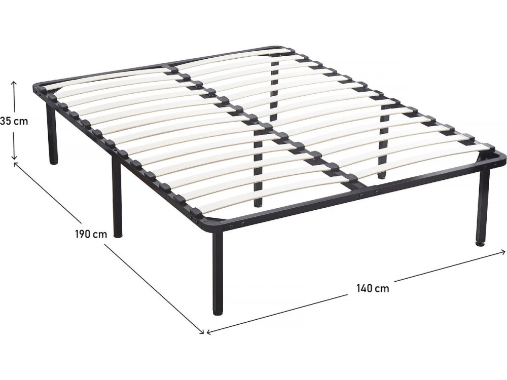 Rete a doghe - 140 x 190 cm - 13 doghe - Nero