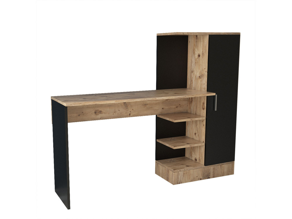 Scrivania in legno "CT2" - 152 x 40 x 120 cm - Pino Atlantico Nero