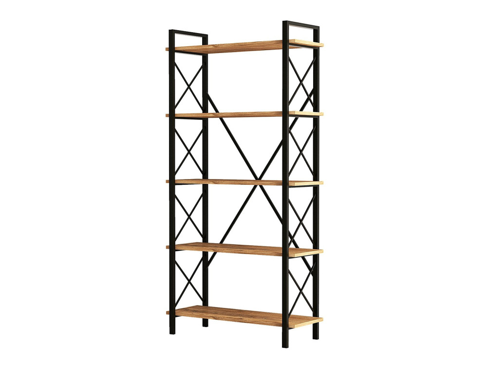 Libreria in legno "Nero" - 90 x 33 x 180 cm - Pino AtlanticoNero