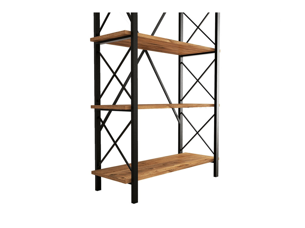 Libreria in legno "Nero" - 90 x 33 x 180 cm - Pino AtlanticoNero