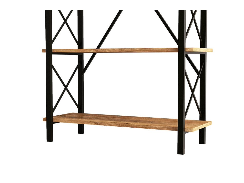 Libreria in legno "Nero" - 90 x 33 x 180 cm - Pino AtlanticoNero