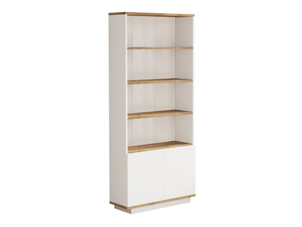 Libreria in legno "FR16" - 75 x 26 x 168 cm - Pino Atlantico Bianco