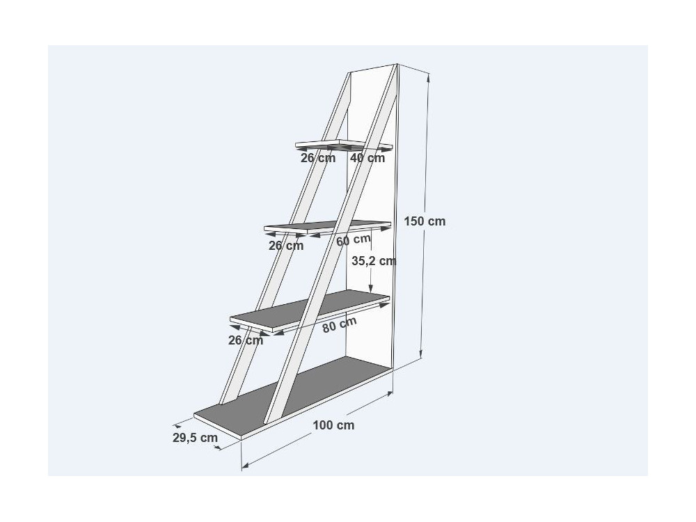 Libreria in legno "Arven" - 100 x 29 x 150 cm - Bianco
