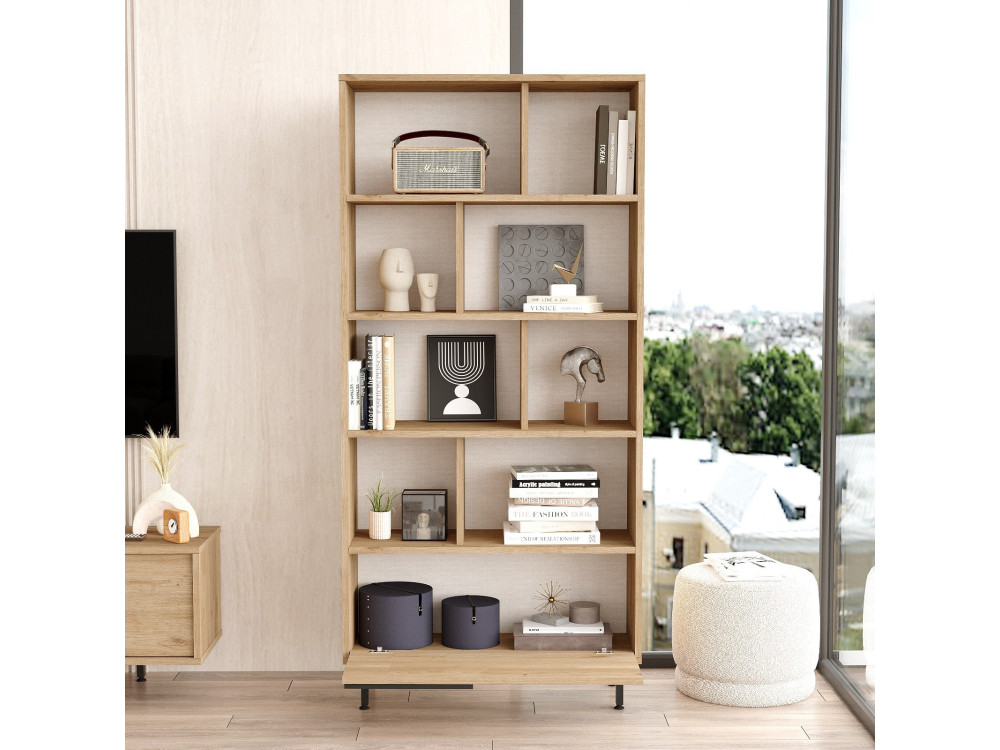 Libreria in legno "Calvin" 83,9 x 29,5 x 175,6 cm - Noce
