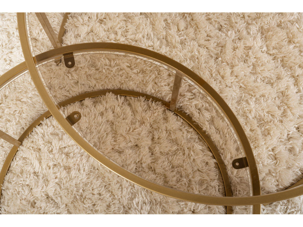 Set di 2 tavolini in metallo "Aurum" - 80 x 80 x 43 cm - Oro Bronzo