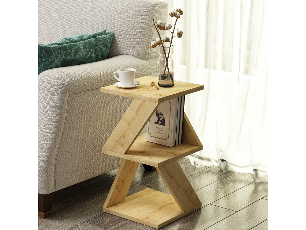 Tavolino laterale in legno "Albeni" - 30 x 30 x 50 cm - Rovere Zaffiro