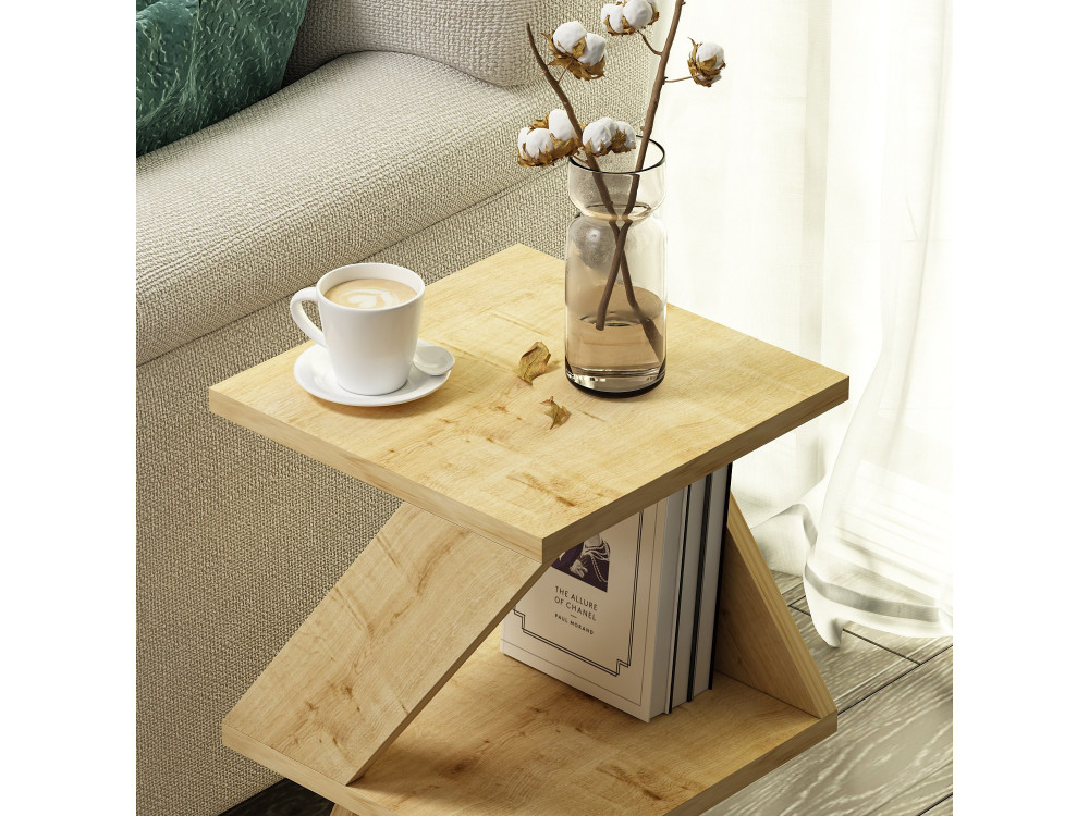 Tavolino laterale in legno "Albeni" - 30 x 30 x 50 cm - Rovere Zaffiro