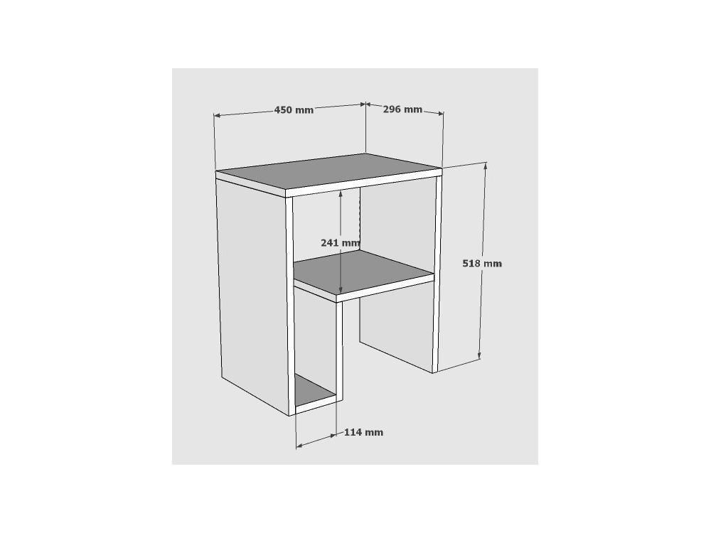 Tavolino in legno "Yepa" - 45 x 29 x 51 cm - Rovere Zaffiro
