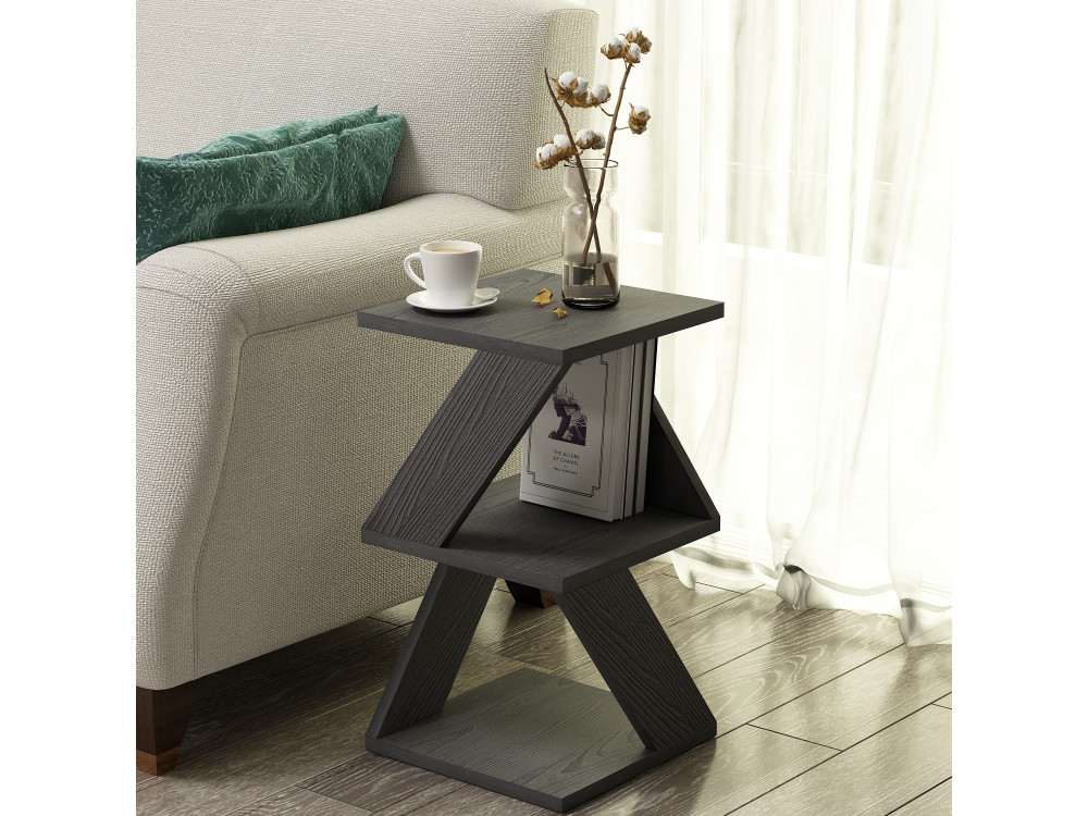 Tavolino in legno "Albeni" - 30 x 30 x 54 cm - Nero
