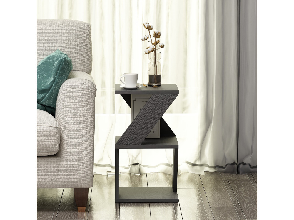 Tavolino in legno "Albeni" - 30 x 30 x 54 cm - Nero