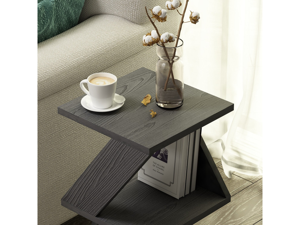 Tavolino in legno "Albeni" - 30 x 30 x 54 cm - Nero