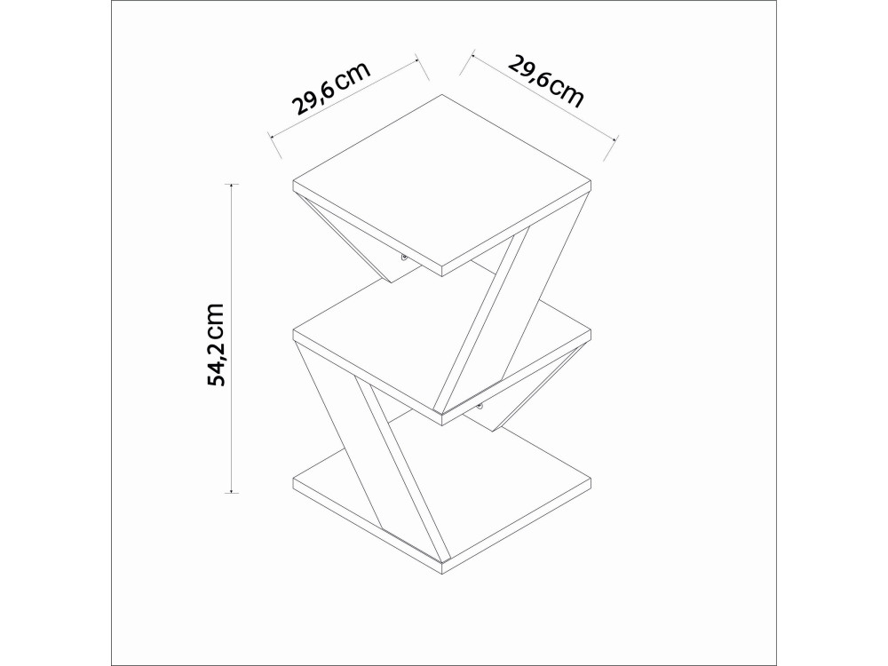 Tavolino in legno "Albeni" - 30 x 30 x 54 cm - Nero