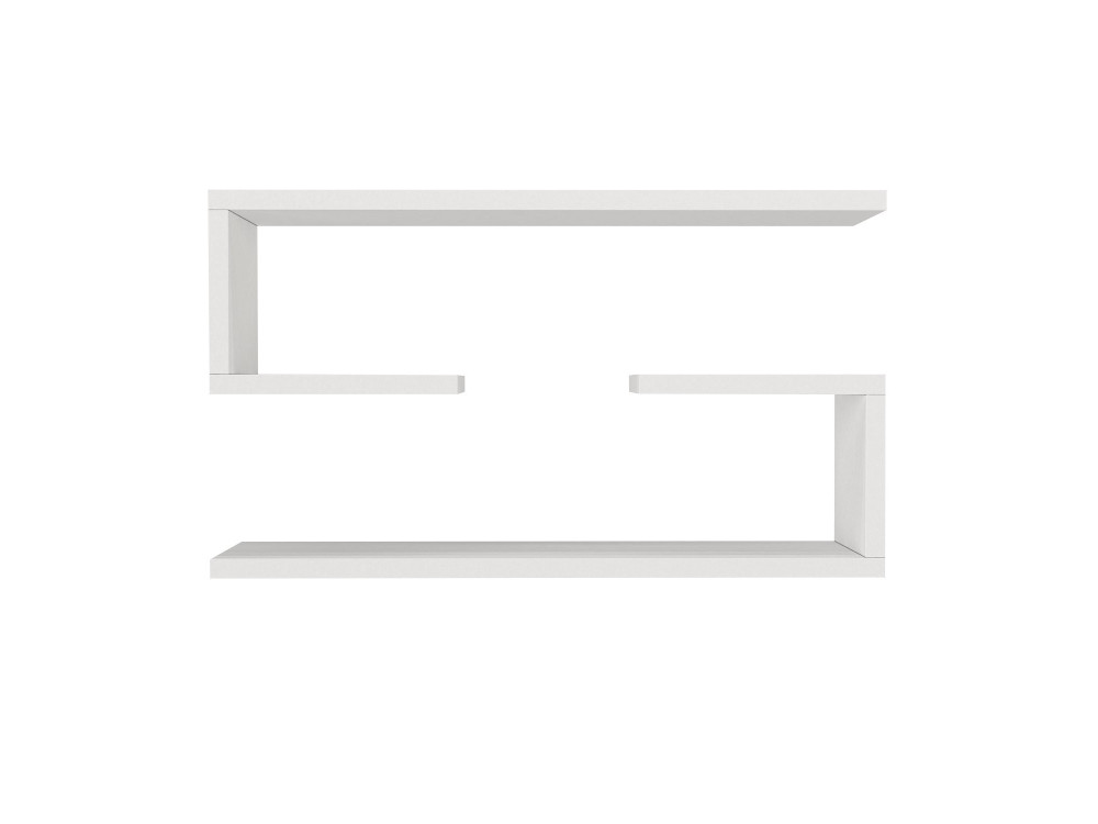 Scaffale da parete in legno "Jenika" - 60 x 14 x 18 cm - Bianco