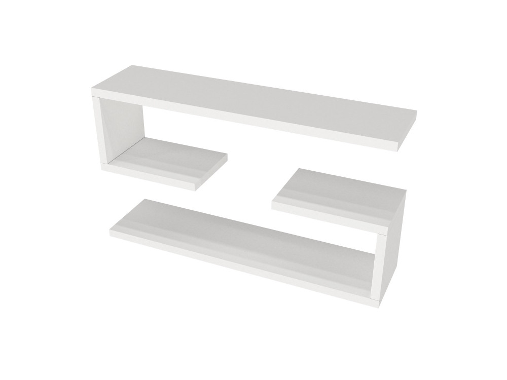 Scaffale da parete in legno "Jenika" - 60 x 14 x 18 cm - Bianco