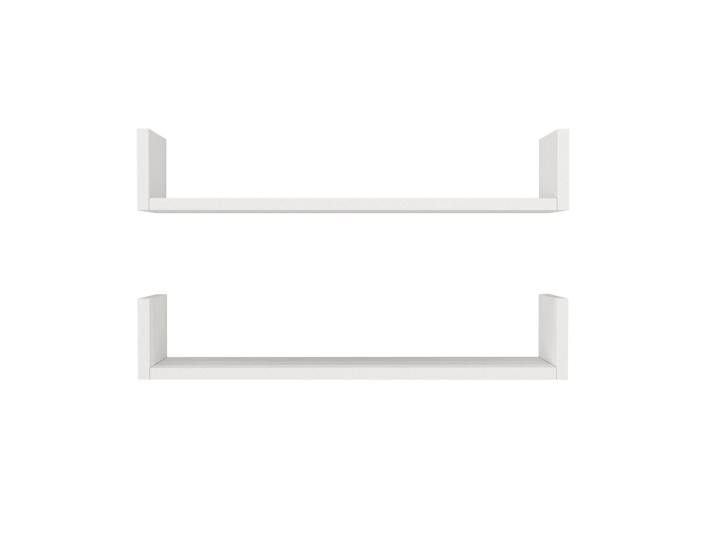Mensola da parete in legno "Iris" - 63 x 14 x 14 cm - Bianco