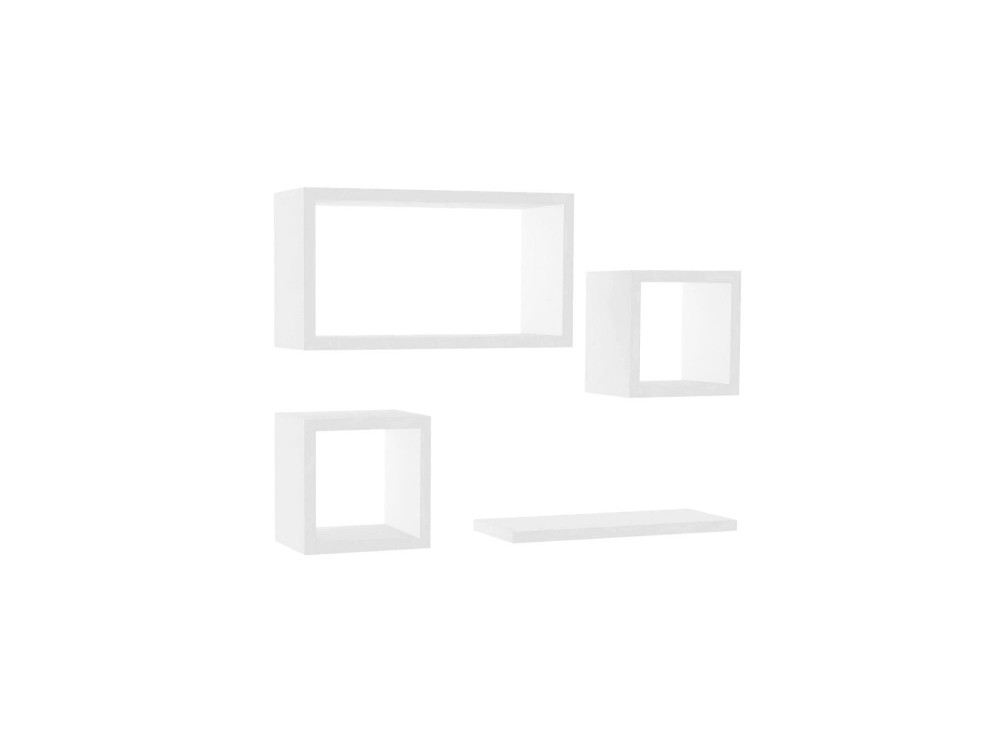 Mensola da parete in legno "Babi" - 43 x 15 x 23 cm - Bianco