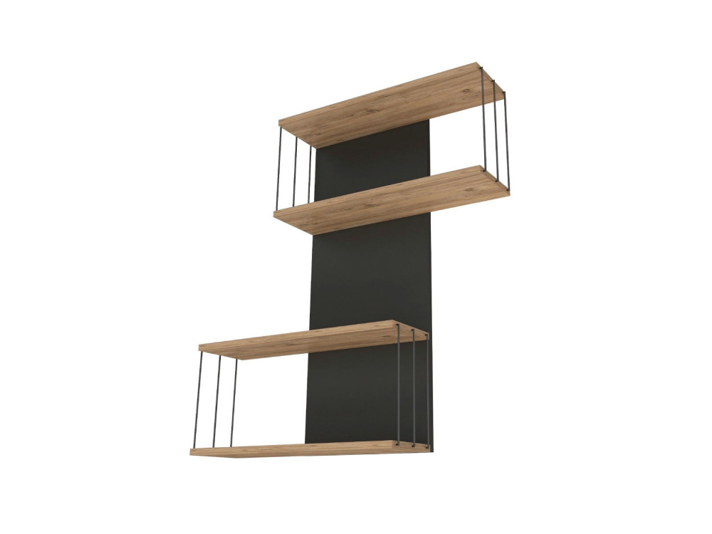 Mensola da parete in legno "Destan" - 65 x 19 x 96 cm - Marrone