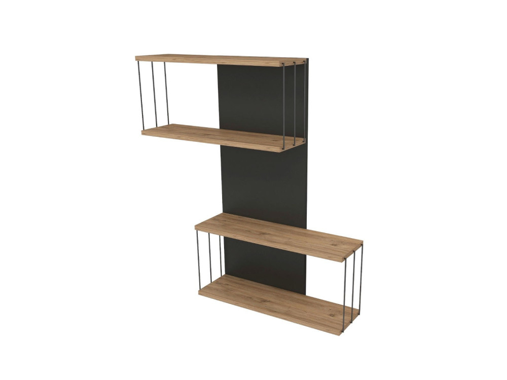 Mensola da parete in legno "Destan" - 65 x 19 x 96 cm - Marrone