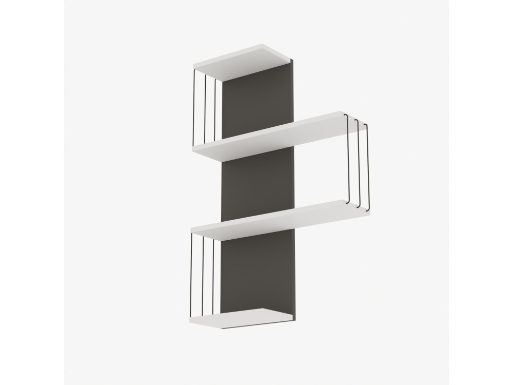 Mensola da parete in legno "Cambel" - 64 x 19 x 96 cm - Bianco