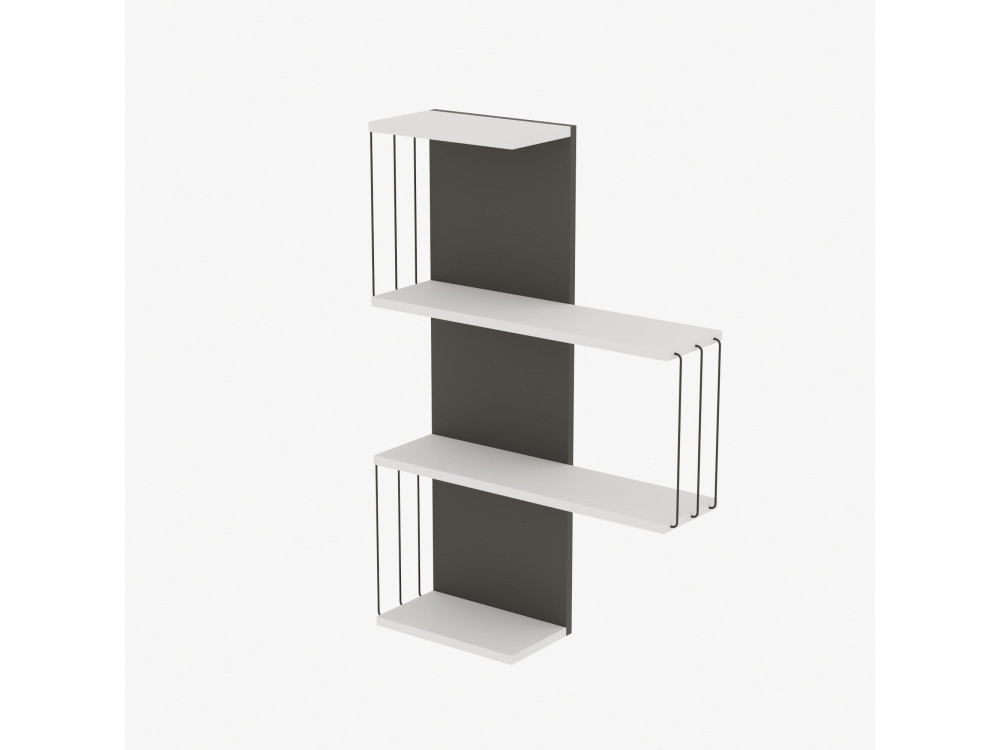 Mensola da parete in legno "Cambel" - 64 x 19 x 96 cm - Bianco