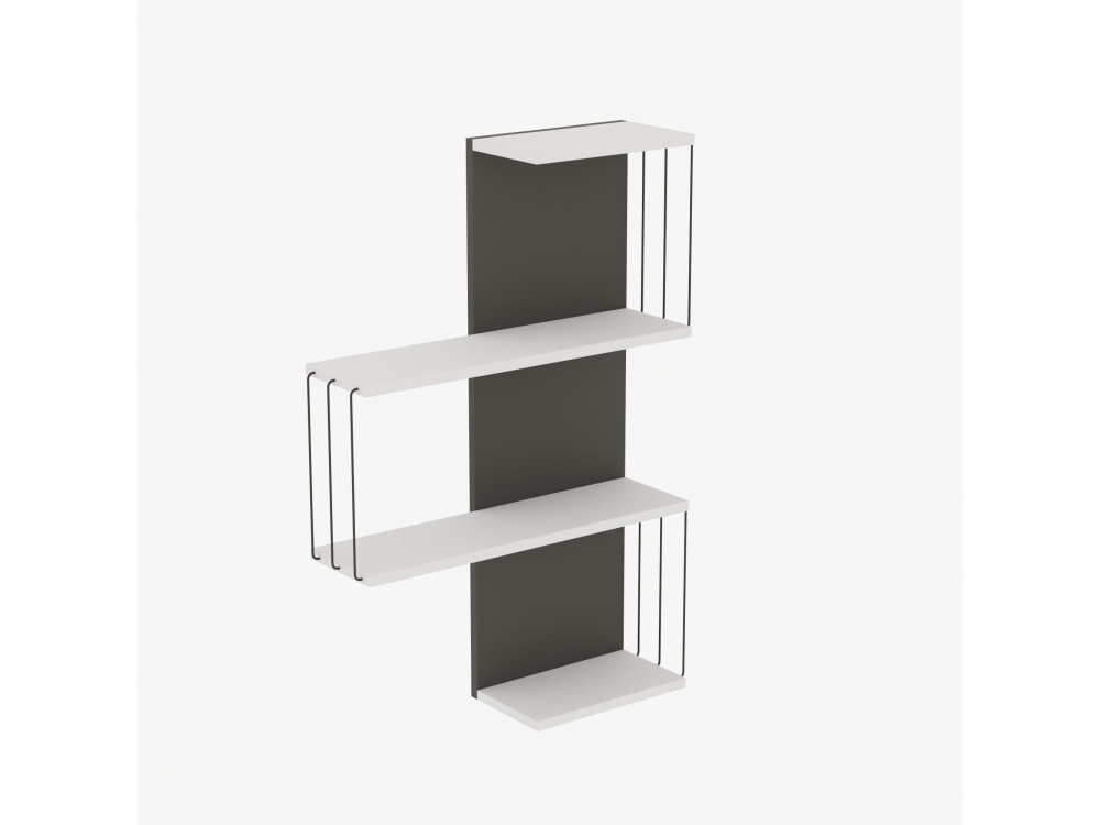 Mensola da parete in legno "Cambel" - 64 x 19 x 96 cm - Bianco
