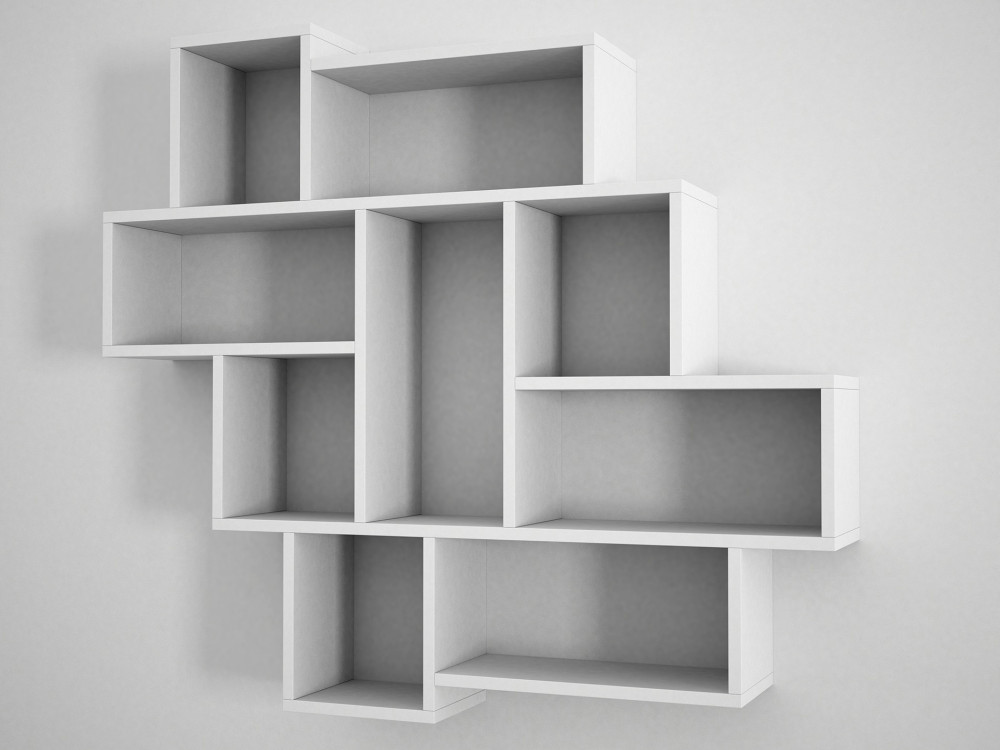 Mensola da parete in legno "Parola" - 115 x 15 x 103 cm - Bianco