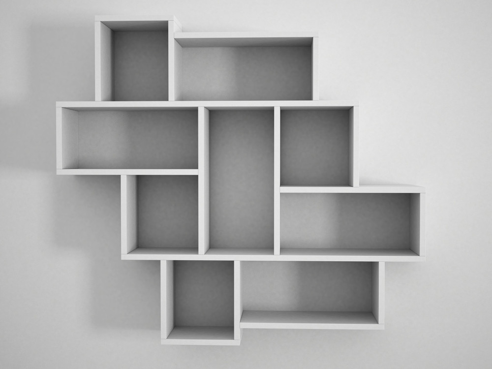 Mensola da parete in legno "Parola" - 115 x 15 x 103 cm - Bianco