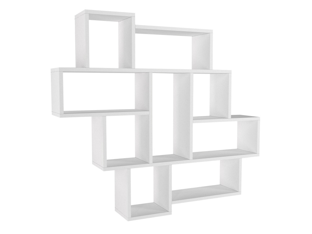Mensola da parete in legno "Parola" - 115 x 15 x 103 cm - Bianco