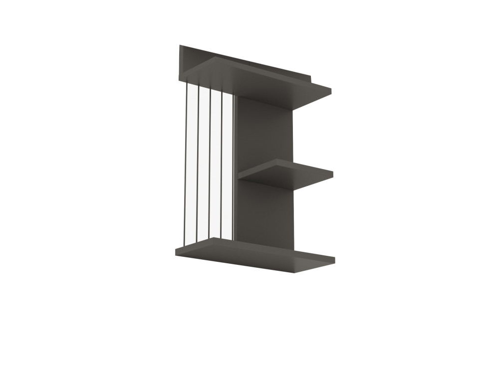 Scaffale da parete in legno "Kinik" - 40 x 19 x 60 cm - Grigio antracite