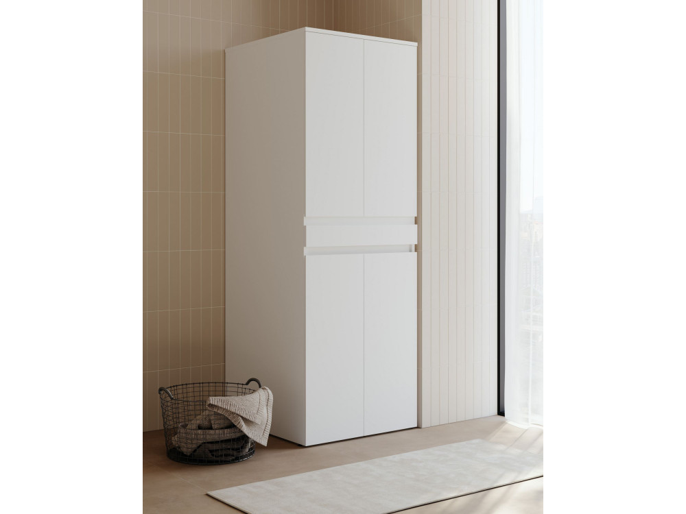 Mobile per lavatrice "Neve 70" - 70 x 73 x 193 cm - Bianco opaco