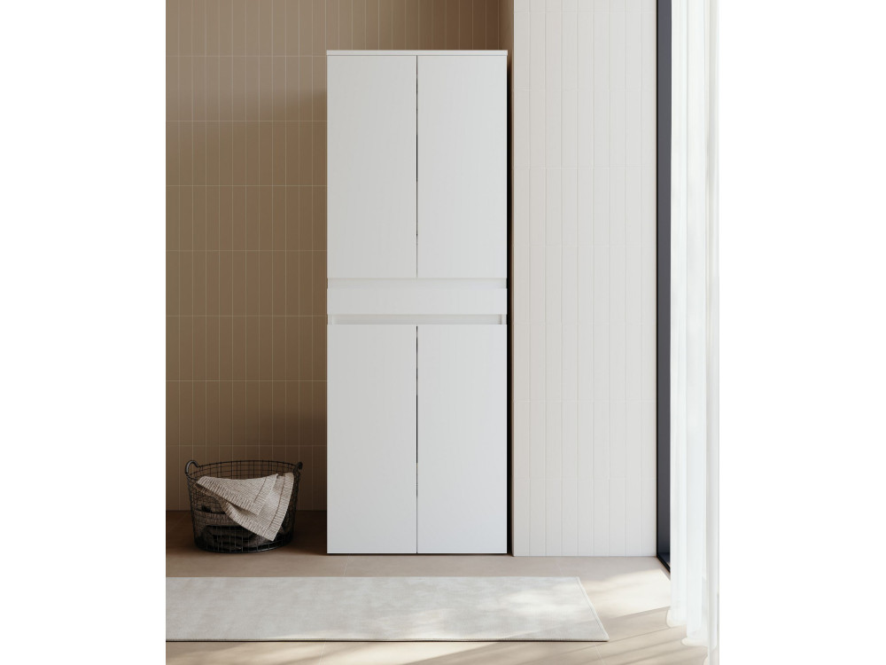 Mobile per lavatrice "Neve 70" - 70 x 73 x 193 cm - Bianco opaco