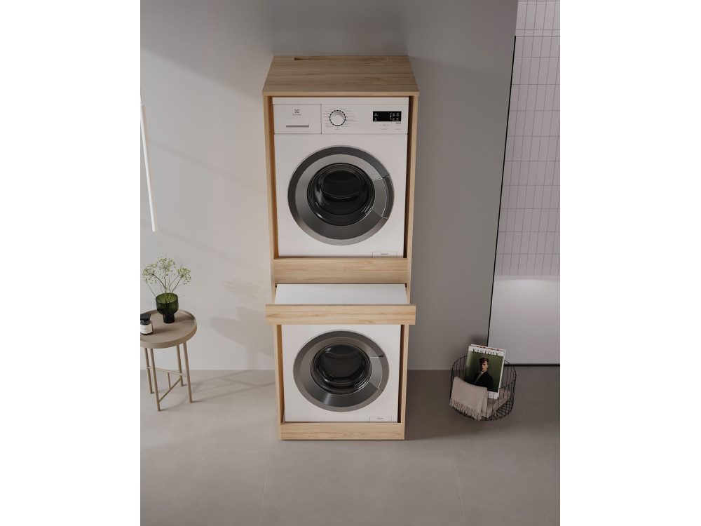 Mobile per lavatrice "Linfa 70" - 70 x 73 x 193 cm - Rovere