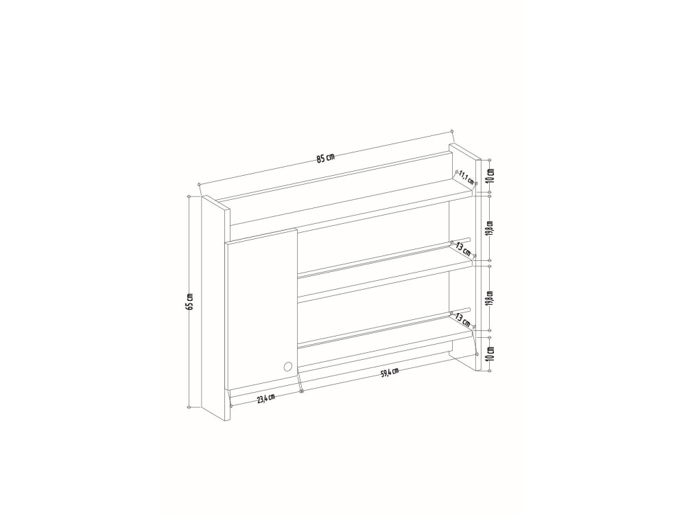Scaffale da cucina in legno "Knerr" - 85 x 13 x 65 cm - Bianco